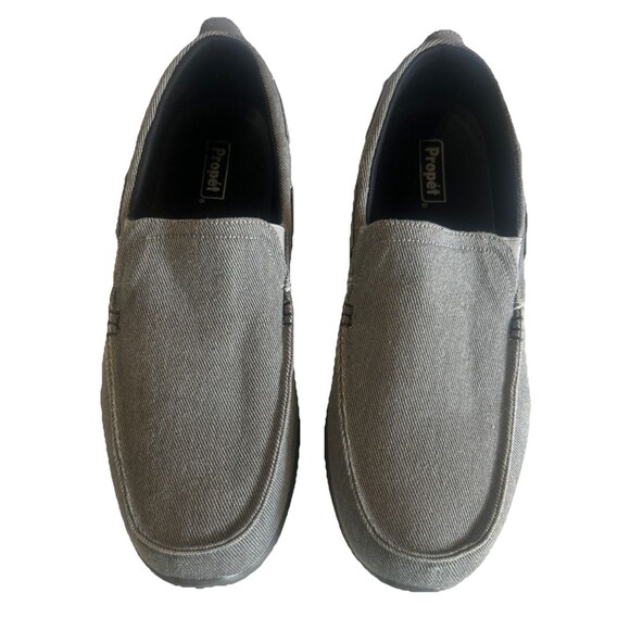 Propet Viasol Men\'s Size 15EEE Gray Canvas Loafers Slip On Casual Shoes MCX044C main image 12